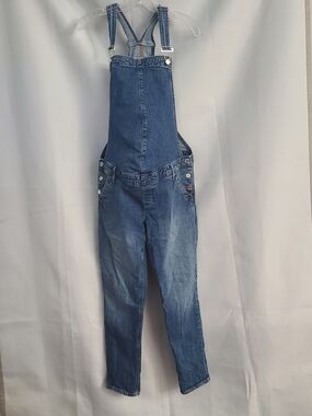 Gap Womens Sz M 26/36 Maternity Denim Jeans Adjustable Waist Bib Overalls